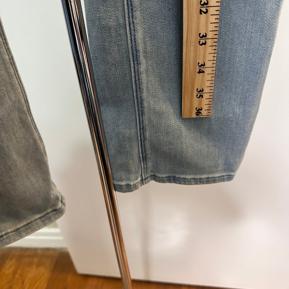 Spanx The Signature Straight Jeans Light Wash Blue Side Zip High Waist Denim 10 - Picture 8 of 9